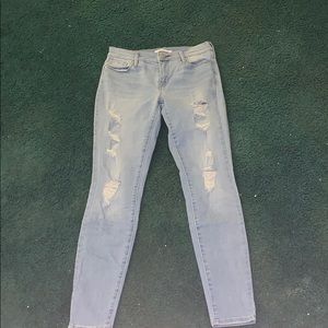 ripped blue jeans